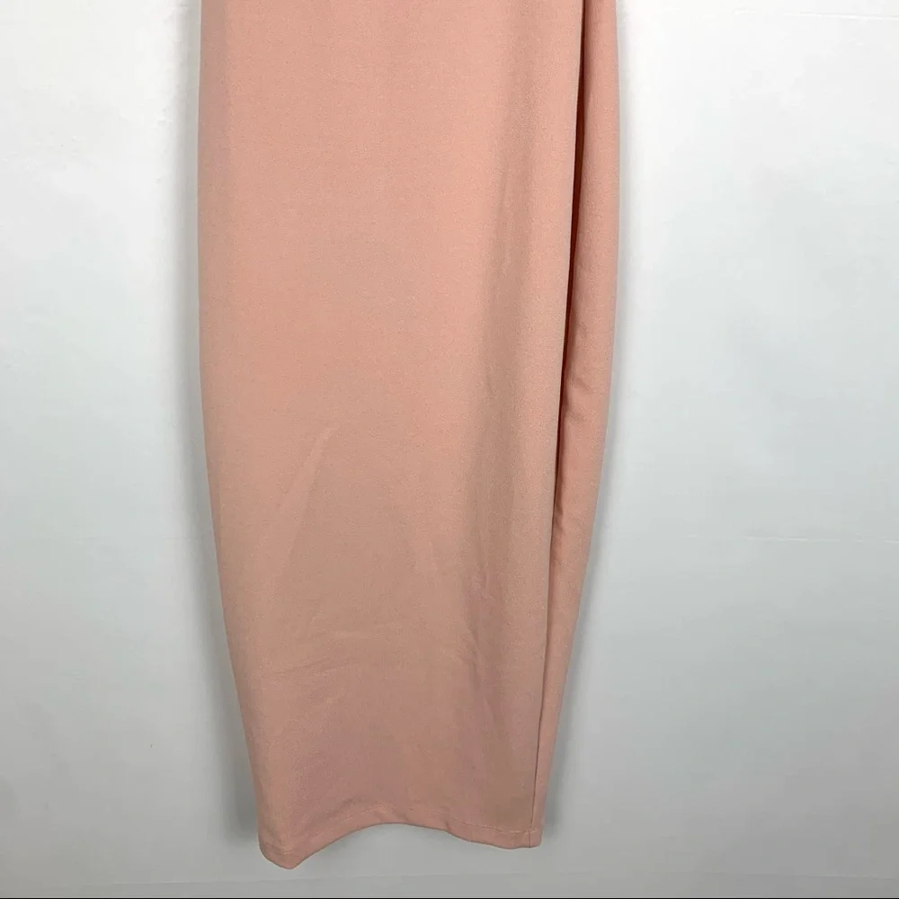 NWT Nookie X Revolve Boulevard Bodycon Square Neck Midi Dress Prima Blush Pink - Picture 6 of 9